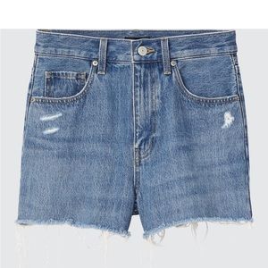 High-rise denim shorts